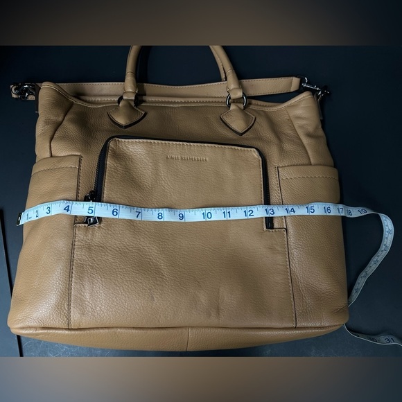 Aimee Kestenberg Tan Leather Tote Bag 15 x 12 x 5"Front Pocket Mag Closure NEW - Picture 13 of 15